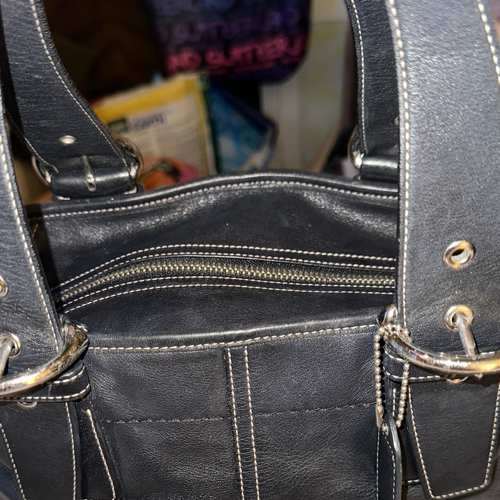 COACH Soho Elegant Black Leather Tote Bag and Wallet Set (Z1) - Picture 5 of 15